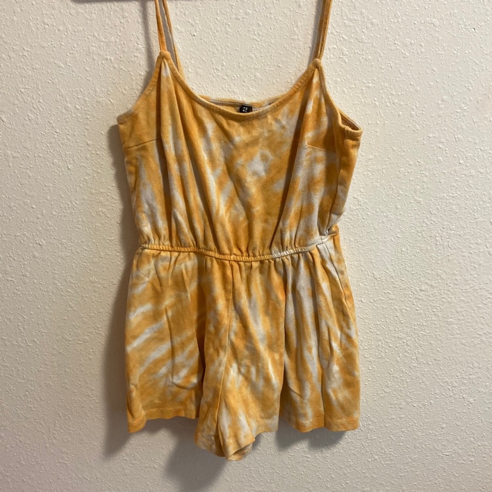 NWOT Orange and White Romper